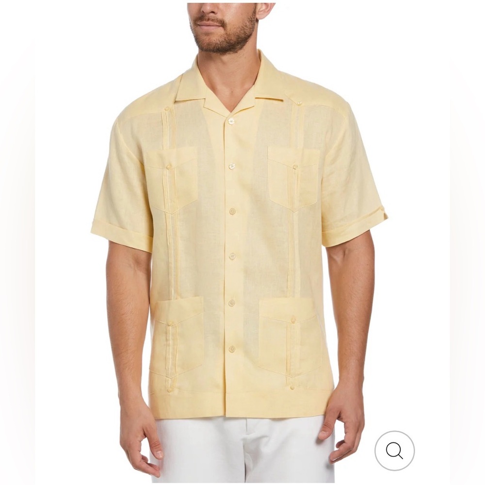 Cubavera Guayabera Men's Linen Short Sleeve Button-Up Shirt - Size 2XLT